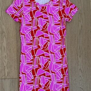 Stone Fox Swim Pink and Red Geometric Mini Dress